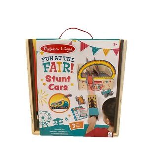 Melissa and Doug Fun at the Fair Stunt Cars 3 Cars Launcher 2 lane Dividers New